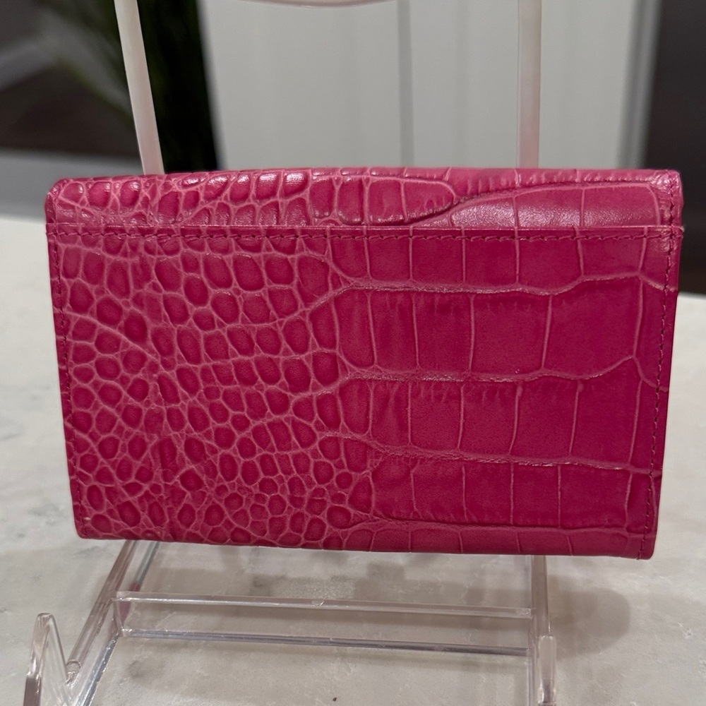 Pink Lauren Ralph Lauren Croc-Embossed Women's Clutch - Picture 2 of 8